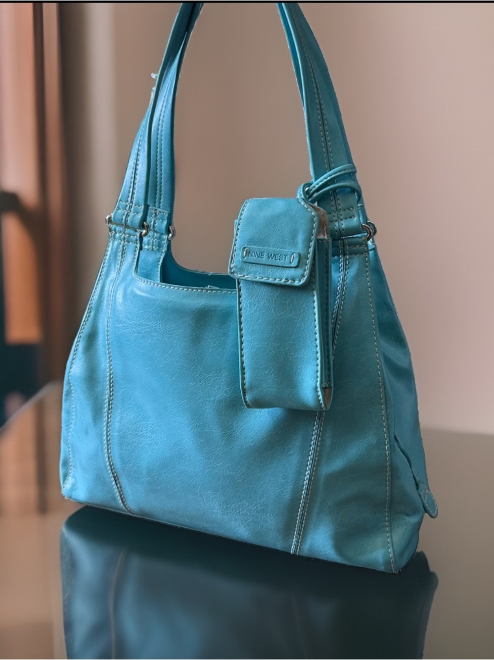 Vintage Y2K Nine West Turquoise Shoulder Bag 🩵